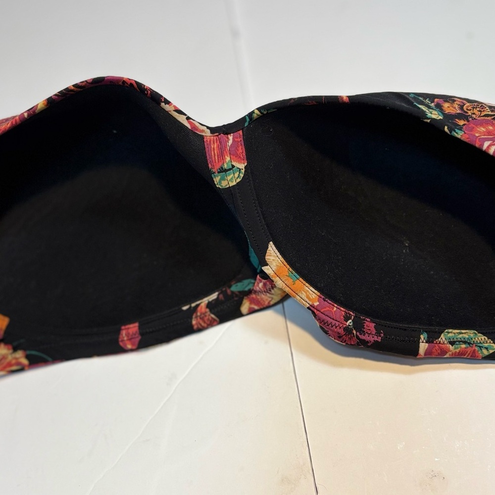 Torrid bra Back Smoothing lightly-lined full coverage bra black floral print 42c - Picture 7 of 8
